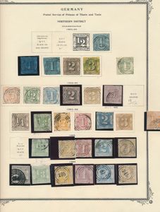 1852/1867 Collection on 2 album leaves with better stamps and letter from Wiesbladen to Neustadt, vf/f/to be checked