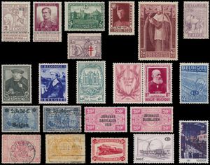 1858/1998 Collection in 5 Excellent albums, including Caritas, Pellens, Castles, 325, Mercier, Infantry, Cross of Lorraine, Knight, Tassis, 792/97, UPU, 2-panels, Bruges, BL 28, BL 30 *, service, TX, BZ, TG, LP, Newspaper *, SP, nominal, vf/f/to be checked