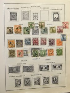 World A-Z, old world album, mostly Europe, also some loose stamps and correspondence 