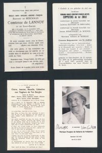 Death cards, including 8 items from the 19th century, all nobility (14 items)