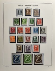 Collection in albums with Bavaria, Reich, Zones, GDR, etc. in 6 albums, vf/f/to be checked