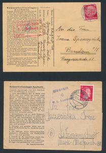 1914/1944, 12 letters from the Second World War period (1x registered 1914), mostly from Auschwitz and Buchenwald concentration camps, 2x General Government, vf/f