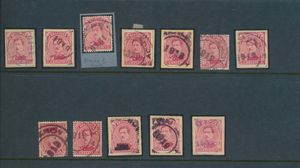 N° 138, 14 copies, all with provisional postmarks from 1919, for the specialist, see scan, vf