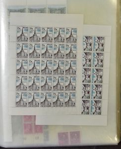 Mainly modern period, accumulation of various issues in sheets and sheetlets, including many Elström, 1636/37 (6x in sheetlets of 25), 1627/35 (in sheetlets of 20), vf