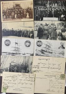 School ship Count De Smet de Nayer + memorial card 1906 of the shipwreck (22 items)