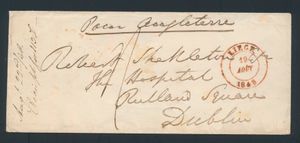 1848, forerunner without content, from Liège, dated 10 August 1848, to Dublin (Ireland), manuscript 'Angleterre', charge 4 decimes, vf