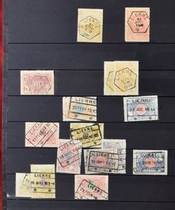 Line 15, Antwerp, collection of 637 stamps in 2 stockbooks, 15 different stations, vf/f