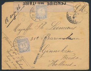 1916 Censored letter from Kamp van Ruchard (Frl.) to Ginneken with penalty postage n° P.51 and P.57), nice letter with content, vf/f