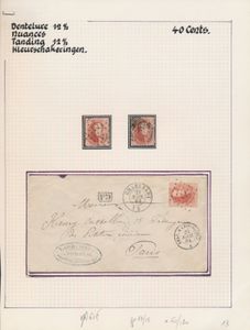 N° 16 Study of the perfs and colour shades on stamp and letter, total 8 stamps and 3 letters, for the specialist, vf/f