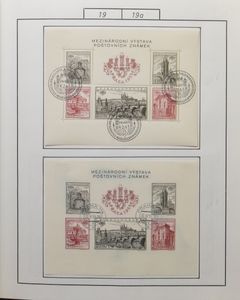 Various items in albums, including a beautiful collection of Czechoslovakia, cancelled (many good souvenir sheets and small sheets), as well as some other countries (7 books + folder), vf