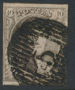 N° 10 „10c. braun”, vollrandig, etwas schwerer Stempel D.5-Beringen, einwandfrei (COBA €40)