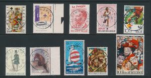 Nice collection of surcharge stamps, mostly central cancellations, same stamp several times, all periods, in 2 albums, vf/f