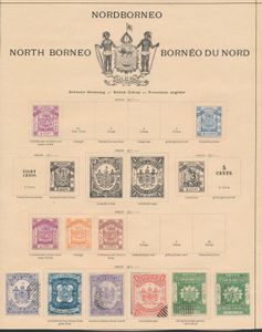 1857/1960 Collection on old album leaves with North Borneo, Cyprus, Ceylon with better Victoria, vf/f/to be checked