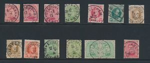 1915 issue and Houyoux, small values, central cancellation, several hundred stamps, vf/f