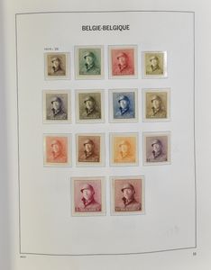 1849/2000 Collection in 5 Davo albums, including Pellens *, 5 francs cancelled, Helm *, 301 *, Castles *, Kepie *, Mercier * (partial), Infantry *, Great Orval * (highest value partially without gum and album black), Cross of Lorraine *, Knight *, Tassis **, 848a *, BL 2 ** (crease), UPU *, 2-panels *, from 1958 almost everything **, preos, SP cancelled, newspaper, LP, service, TG, vf/f/to be checked