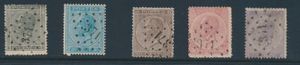 N° 17/21, all with cancellation Pt.371-St Gilles Brussels, some stamps have thinning, f/to be checked 