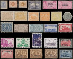 1870/1987 TX, newspapers, SP and BZ, collection in Davo album, including TX 1/11 **, JO 1/18 **, JO 19A/36A **, TR 7/14 * (5 stamps with watermark, including 