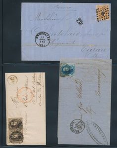 Lot of letters (10x), including N° 1, several imperforated medallions and N° 31 and 33, vf/f