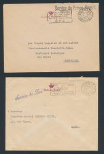 4 envelopes and 1 letter, with royal link, envelope 