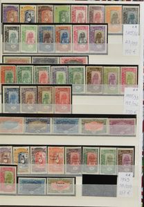 Collection in stockbook including Côte des Somalis (France Libre and others), Nouvelle Calédonie including Paris-Nouméa, Wallis et Futuna, Côte d'Ivoire, Réunion, vf (High catalogue value)
