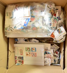 Very well-filled box, paper-free, on fragment and GDR on letter, vast majority Germany, including many large format and theme + album GDR pre-print sheets, to be checked