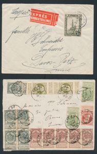 Collection of 23 letters from Belgium to Switzerland, period between fine beard and 1950, express, registered, return, etc., nice accumulation, vf/f