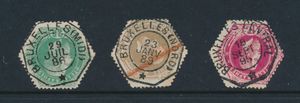 TG 4/6, all with telegraph postmarks from Bruxelles (Midi), Bruxelles (Nord) and Bruxelles (Central) respectively, vf (OBP €67)