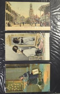 Accumulation de cartes vue ZK, timbres sur HK, lettres Belgique, Pays-Bas, Luxembourg, etc. dans un classeur à anneaux, tb/b