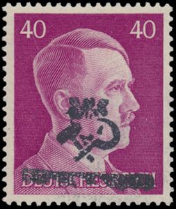 Occupation Perg 1945, 10 different values, including 