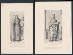 Saint cards, very beautiful etchings from +/-150 years ago (20 items)