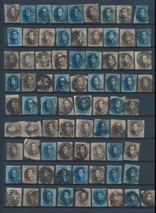 Collection of imperforated medallions, more than 300 items, all different cancellations, varied condition, but with several better items, some border pieces, neigbours, etc., for the specialist, vf/f/to be checked