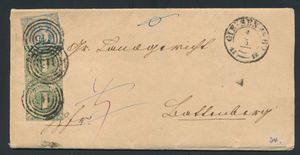Germany, Thurn und Taxis, 1860, complete letter from Giessen to Battenberg with contents franked with Mi. n° 20 (pair) and 21, vf