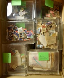 Various countries and periods in dozens of boxes, accumulation of remnants, vf/f/to be checked