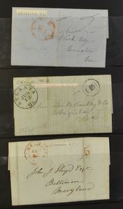 1811/1854 Collection of 105 forerunners, classified from A-N, vf/f
