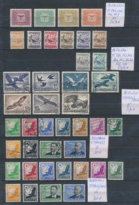 Nice accumulation of birds with Austrian Eagle *, LP (Yv.) 4/7 *, LP birds 1950 cancelled, Germany Reich LP 1934 eagle to Zeppelin both mint and cancelled, some teeth less attractive, see scan, vf/f (Yv. €1,336)