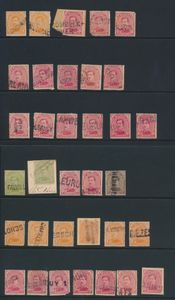 N° 135/138, all with name stamp, total 34 items, see scan, vf/f/to be checked