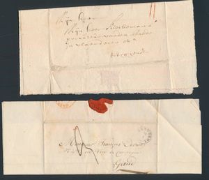 1640/1945 Collection of forerunners and old documents, from 1640 to 1945 in two binders, approximately 100 letters, several before 1700, foreign mailings, various types of documents such as municipal extracts, marriage announcements, etc., vf/f
