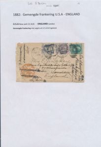 1882/1902, 6 postal items with mixed postage, including forwarded items, mostly England and Germany, vf/f