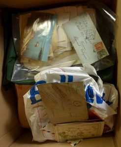 Thousands of stamps from various countries in bags, exchange books, etc., to be checked