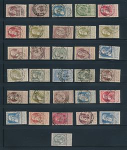 1893/1905 Beautiful cancellation collection, mainly fine and coarse beard (30 items), 