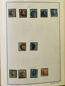 1849/1945 Collection in old clip band in varied condition, much better material, but to be checked, also TX, service, SP, Belgian Congo present, f/to be checked