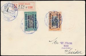 1917, cover franked with COB N° 30B and 35B 