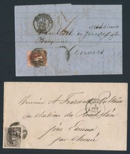 N° 6/12, small collection of 9 letters, mixed quality, multiple charges for domestic mail, vf/f
