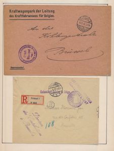 1915/1918 Accumulation of 15 unstamped letters from various, mostly German military institutions, including various letter heads, 