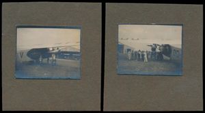 Small group of 2 picture postcard published by SABENA (modern) and 4 small pictures incl. 2 with views of plane (circa 1920-1935) and 2 