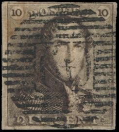 N° 1-V16 (Balasse) Au niveau du front, deuxième ligne du cadre et chiffre 10, position 153, oblitération P.60-Herve, tb (COB 290 € + COBA 40 €)