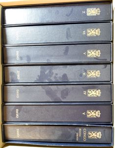 Davo, 7 empty albums without pages, with cassette (6x Belgium + 1x Congo)