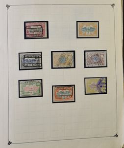 From 1879, collection in ring binder, including postmarks, sets (including freight wagons **), railway vignettes, with the very rare C cancellation Laroche, vf/f/to be checked