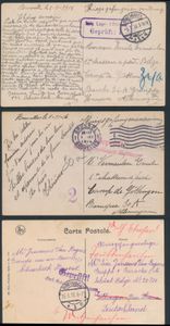 1915/1918 Belgian prisoners in Göttingen (Germany), 15 letters or cards from or to Göttingen, various camp and censorship marks, vf/f