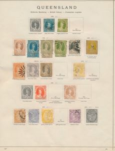 Queensland, 1861/1908, collection on album leaves from Humphrys imperforate including better stamps, also uncancelled, vf/f/to be checked